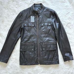 NWT!!! John Varvatos men’s leather jacket size 48 EU or M  Retail 2600$!!
